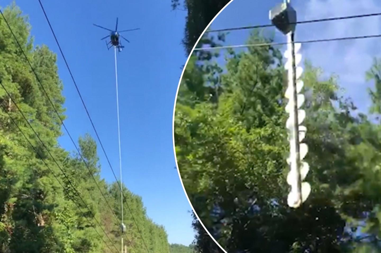 Helicopter tree saw