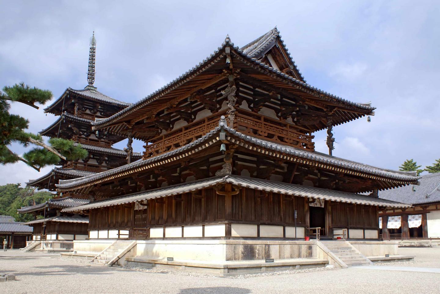 Horyuji, a Buddhist temple in Japan.