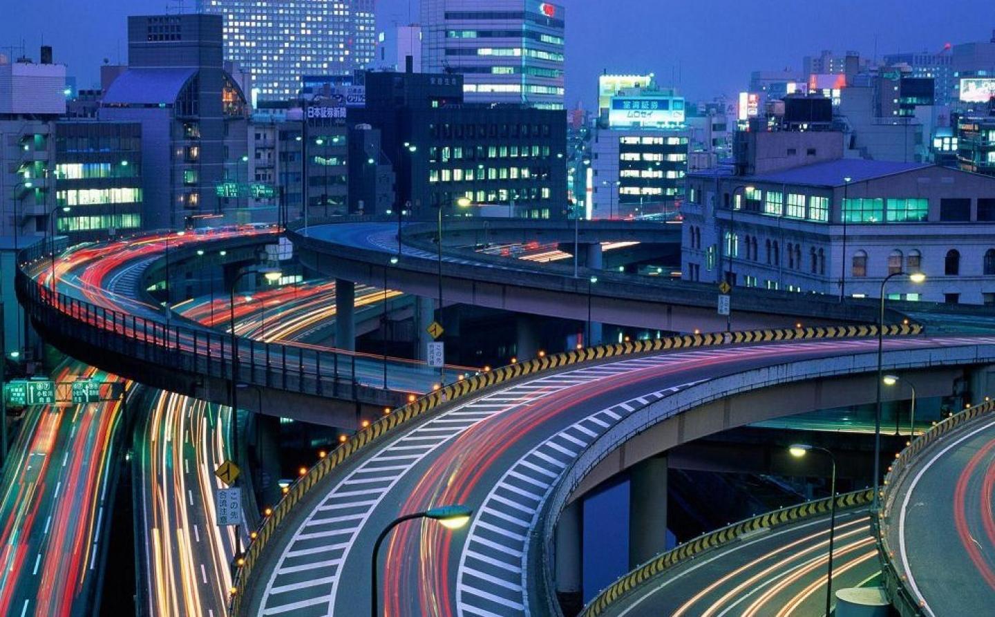 Highways in Tokyo, night