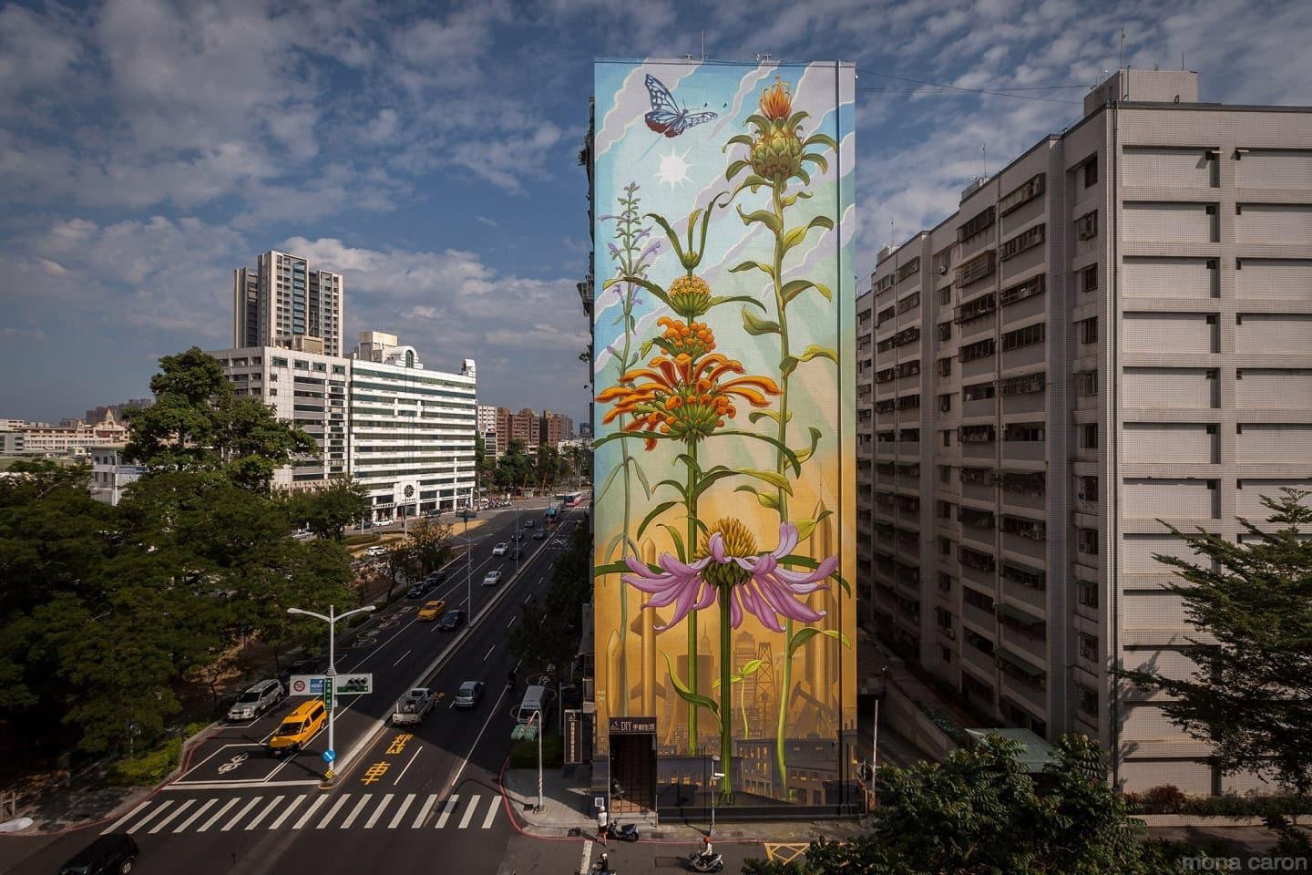 Mona Caron paints immense murals in buildings