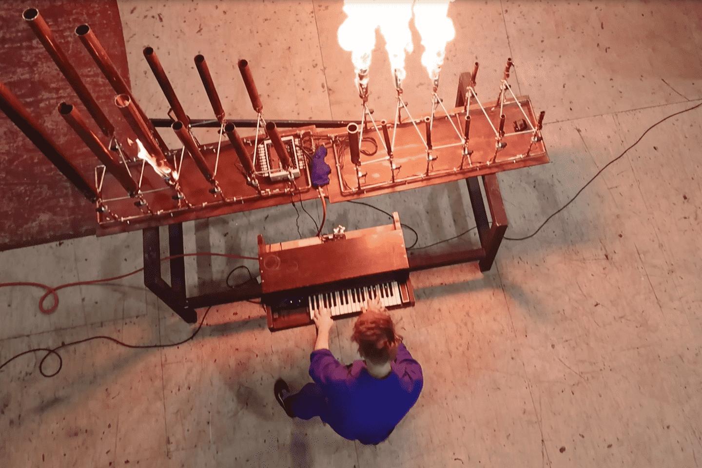 Sam Battle with his flamethrower organ