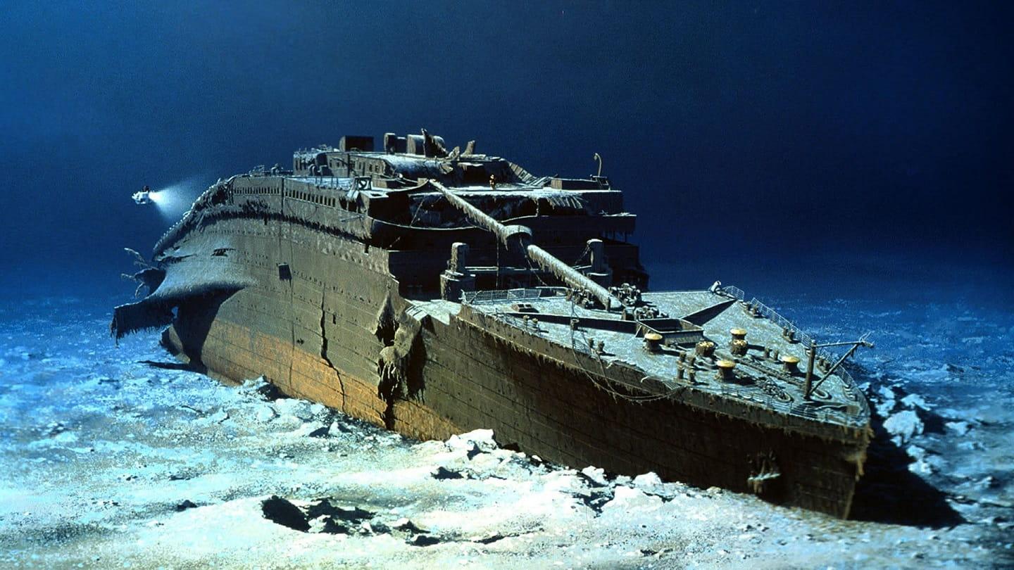 Titanic on the bottom of the sea