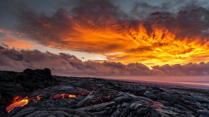 Kilauea playa y volcán